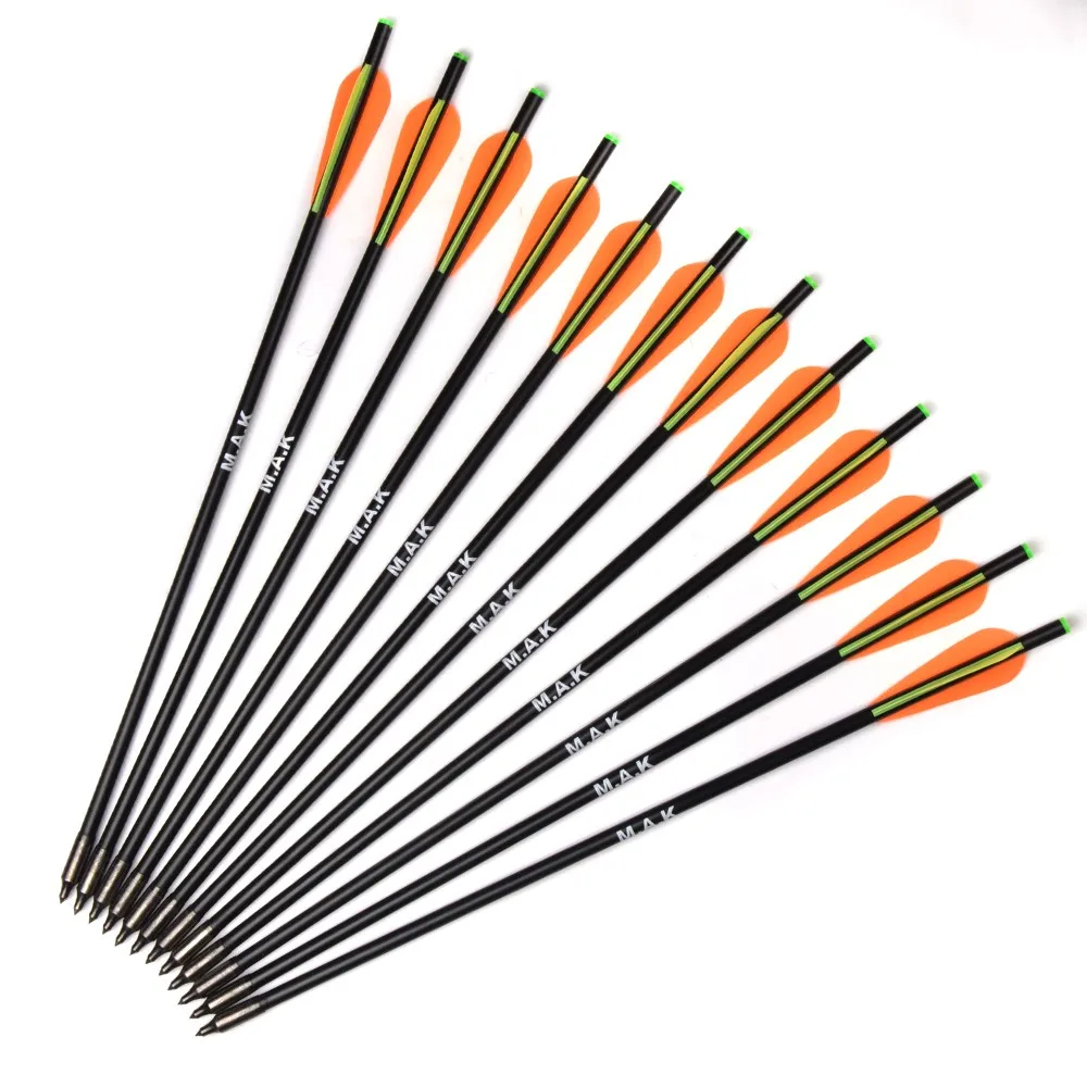 Polegadas de Diâmetro Seta para Tiro com Arco Besta Seta 8.8mm Mista Carbono Caça 17 20 22 6 Besta seta 17 20 22 polegadas de