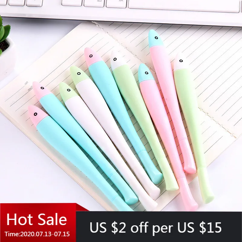24 Pcs Japanese and Korean Cute Cartoon Fish Modeling Neutral Pen Creative Color 0.5 Carbon Black Stationary Wholesale | Канцтовары для