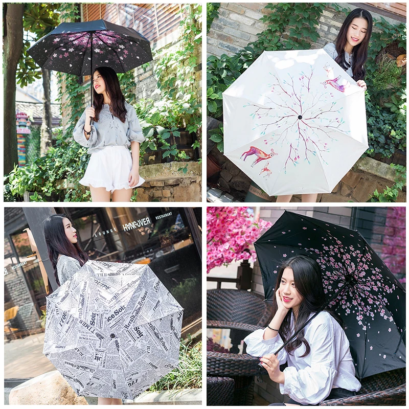 New Van Gogh Oil Painting Umbrella Rain Women Brand Paraguas Creative Arts Parasol Female Sun And Rain Umbrellas