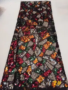 

Golden Nigerian Tulle Lace Fabaric Latest Design Net 2019 High Quality French African Sequins Lace Fabric For Wedding Dress