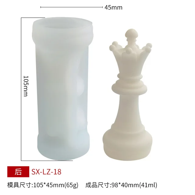 Chess Candle Silicone Mold DIY Chess 6 Piece Set Aromatherapy Candle Creative Ornaments Resin Molds Candle Making Kit LZ-18