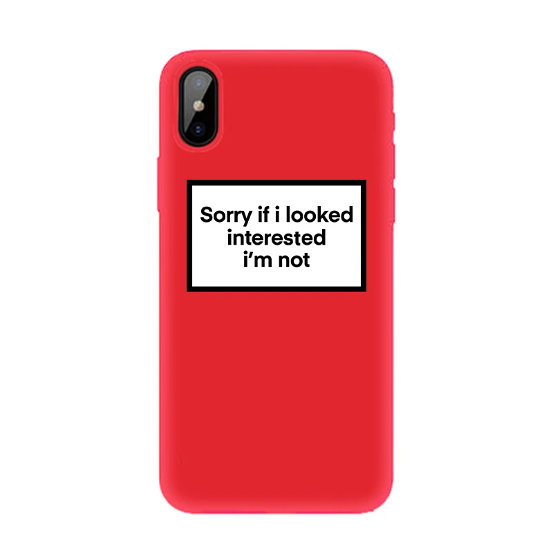 Забавный чехол для телефона с буквами для iPhone 11 8 7 6s Plus Pro X XS MAX XR облегающий чехол s Модная Мягкая силиконовая задняя накладка из ТПУ чехлы аксессуары - Цвет: 8827-red