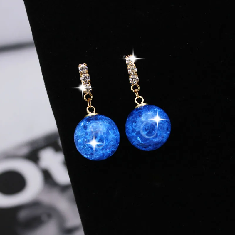 7 Shiny Side New Fashion Brand Jewelry Crystal Beads Stud Earrings for Women Gift Elegant Pearl Simple Style Earrings - Окраска металла: 7