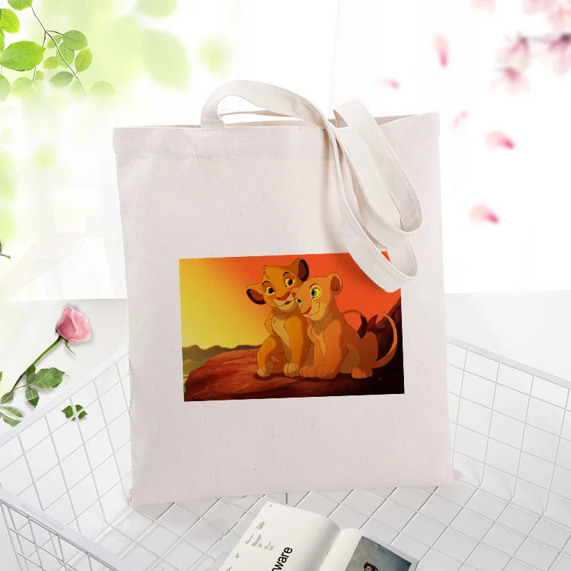 Холст лев Король вместительная сумка для покупок сумка ежедневное использование текста DIY пользовательский принт Логотип эко многоразовая утилизация