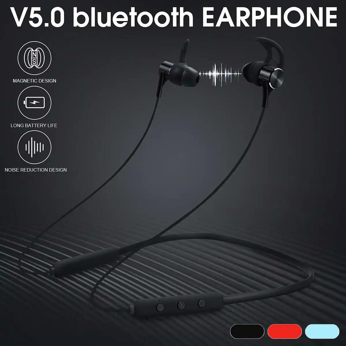 Bluetooth наушники Hands-free, Спортивная стереогарнитура, шейный подвесной наушник с микрофоном, аккумуляторы высокой емкости, наушники