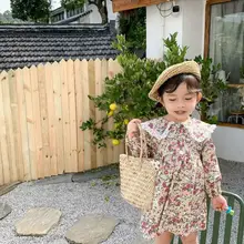 Новинка года, стильное платье с принтом для девочек модные весенние хлопковые платья для девочек От 1 до 6 лет, PP670