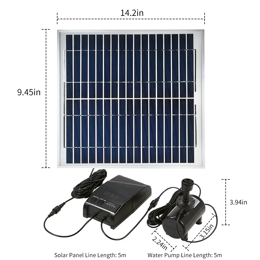 Солнечный фонтан 15 Вт солнечная панель+ 3,6 Вт Бесщеточный Водяной насос комплект с аккумулятором для хранения дистанционного управления для садового пруда