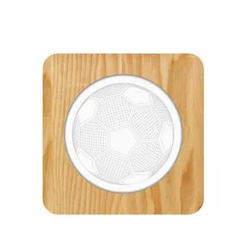 

Soccer Wood Acrylic Creative Night Lights Solid Wood Creative Table Lamps 3D Lights Led Wooden Decorative Table Lamp
