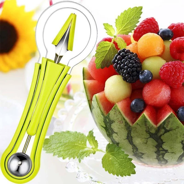 Melon Baller Scoop Set 2 In 1 Stainless Steel Fruit Scooper Seed Remover  Carving Knife Double Sided Melon Baller for Watermelon - AliExpress