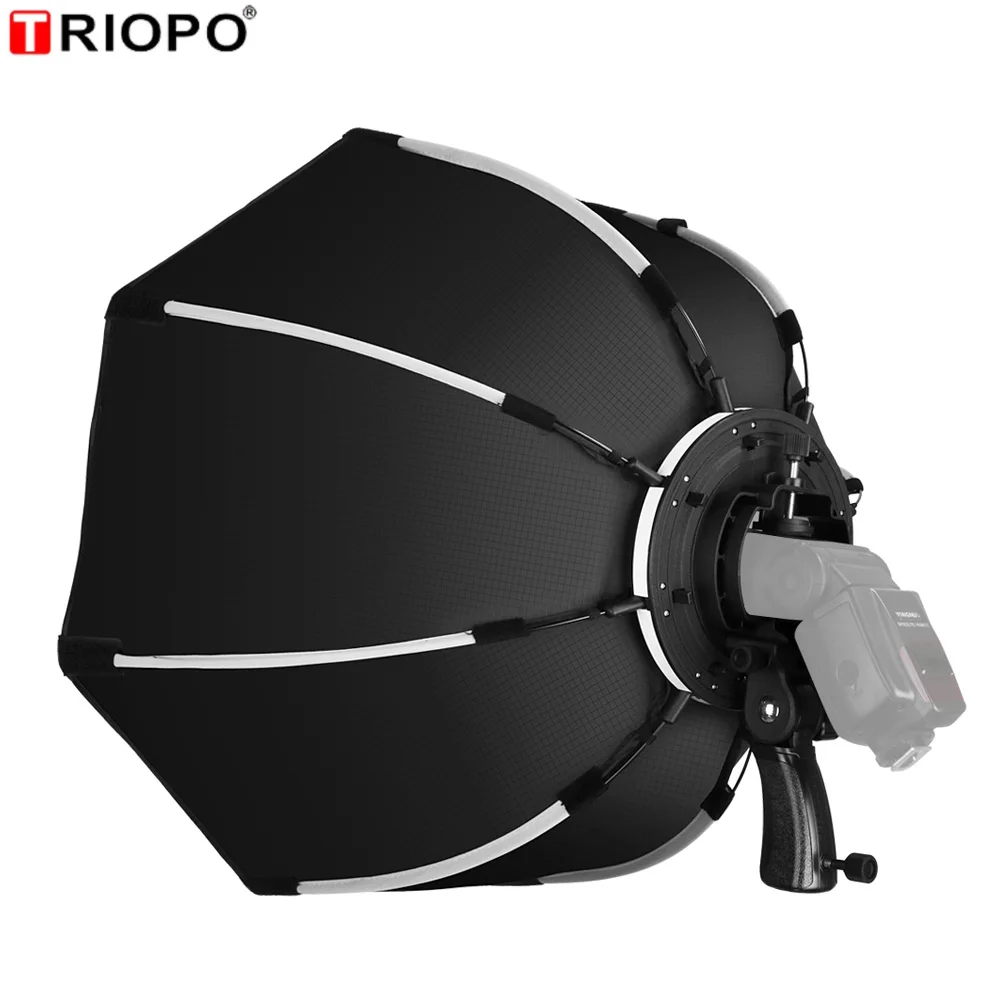 TRIOPO 55/65/90cm Octagon softbox Umbrella Softbox with handle for Godox YongNuo Flash speedlite photography studio accessories |