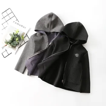

New children jacket 2020 spring autumn boys girls hooded solid color long sleeve coat Infants 3-7 year tops kids clothes