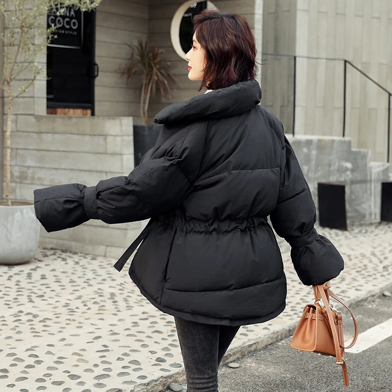 Fitaylor женские зимние хлопковые парки теплые короткие хлебные куртки толщина уличная свободная хлопковая стеганая верхняя одежда черного цвета