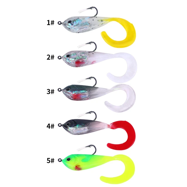5pcs 6cm 5g Soft Minnow Lure With Hooks Fishing Silicone Bait For
