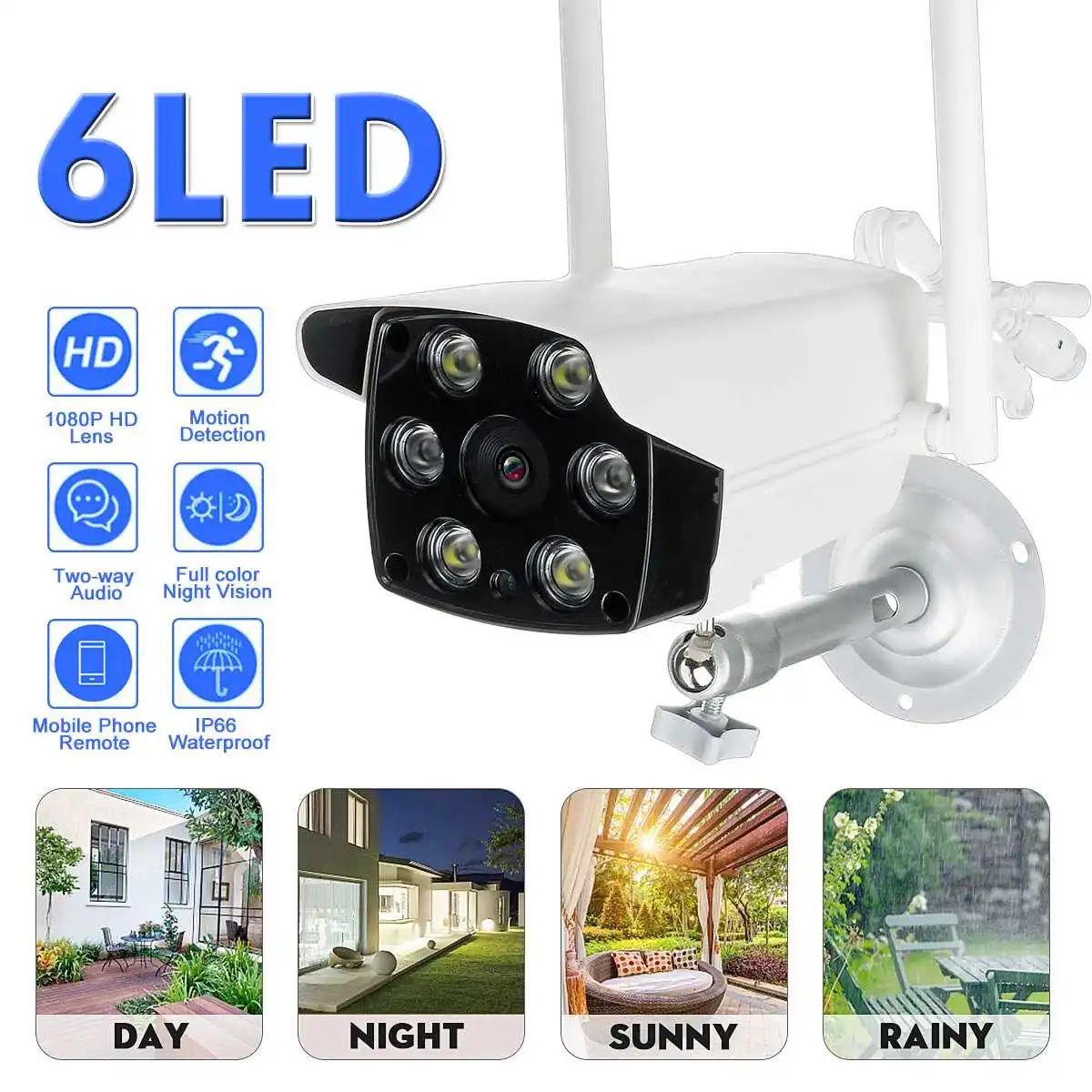

1080P 1MP+2MP Dual Light Source Network Camera IP66 Waterproof Outdoor IP Camera Wireless Surveillance Camera Automatic Tracking