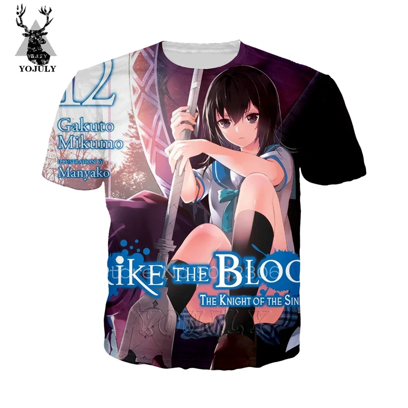 Футболка strike the blood Kaleido Blood off white, мужские футболки с 3d принтом в стиле аниме, уличная одежда, удобные топы с круглым вырезом, странные вещи A436