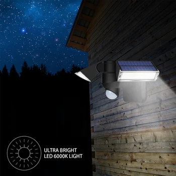 

LED Solar Light Pathway Backyard Split Panel Landscape Outdoor Waterproof Street High Brightness Double Head Wall Mount Park