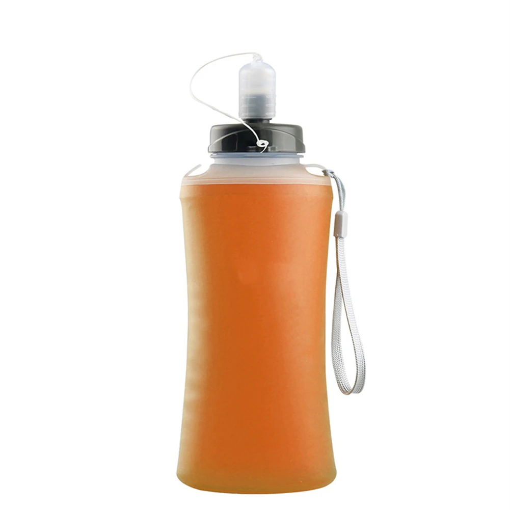 750 мл большая емкость складная дорожная герметичная портативная силиконовая бутылка для воды для спорта на открытом воздухе мягкая герметичная - Цвет: Оранжевый