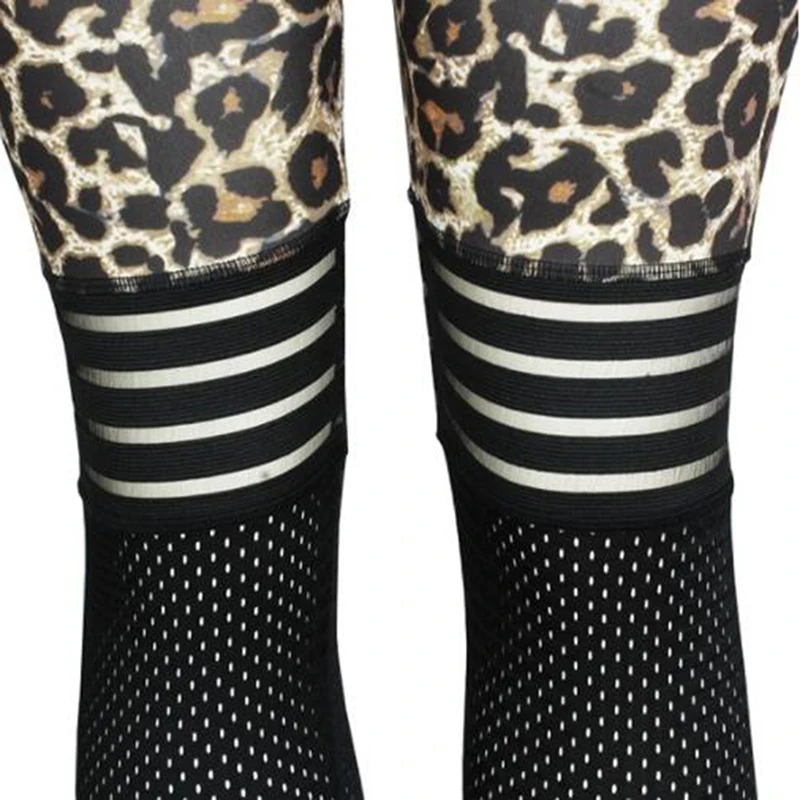 Женские леггинсы, прозрачные лосины с леопардовым принтом, для фитнеса, пэчворк, пуш-ап, женские штаны