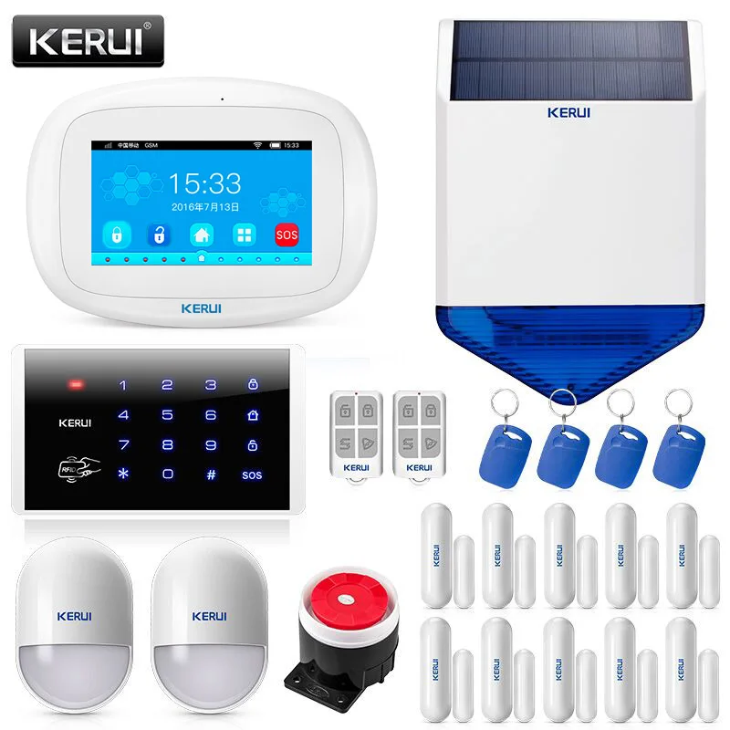 kit 3 KERUI K7 дома WI-FI сигнализации костюм 7 дюйма TFT Цвет Дисплей GSM безопасности Smart Жилых Alarmas де Seguridad para Casa - Цвет: kit 3