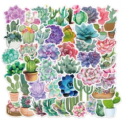 Autocollant de Cactus en pot, plante succulente, dessin animé, pour ordinateur portable, bagage, réfrigérateur, téléphone, pour enfant, 10/30/50 pièces 