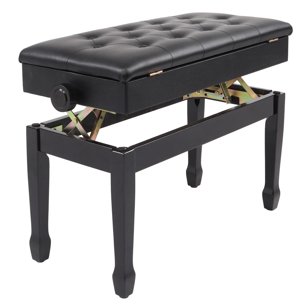 

US-22 inch Made of high-density sponge adjustable piano bench without storage upholstered bench black