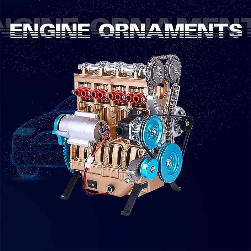 1PC Assembly Car Mini Assemble Inline Four-Cylinder Engine Model Kit Toys For Adult Best Gift Education Resin Ornaments | Игрушки и