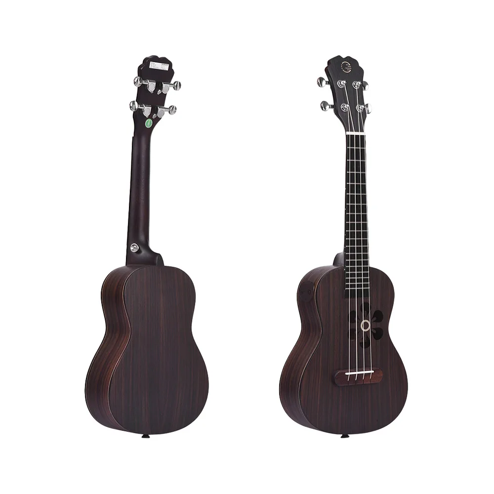 Черный 2" умное приложение обучение Bluetooth концертная Гавайская гитара Ukelele uke палисандр подключение ABS гриф с сумкой для переноски струны Capo выбор - Цвет: Черный