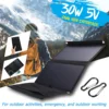 Hot Sales Sunpower 30W 5V Foldable Solar Panel Charger Solar Power Bank Dual USB Camouflage Backpack Camping Hiking for phone 1