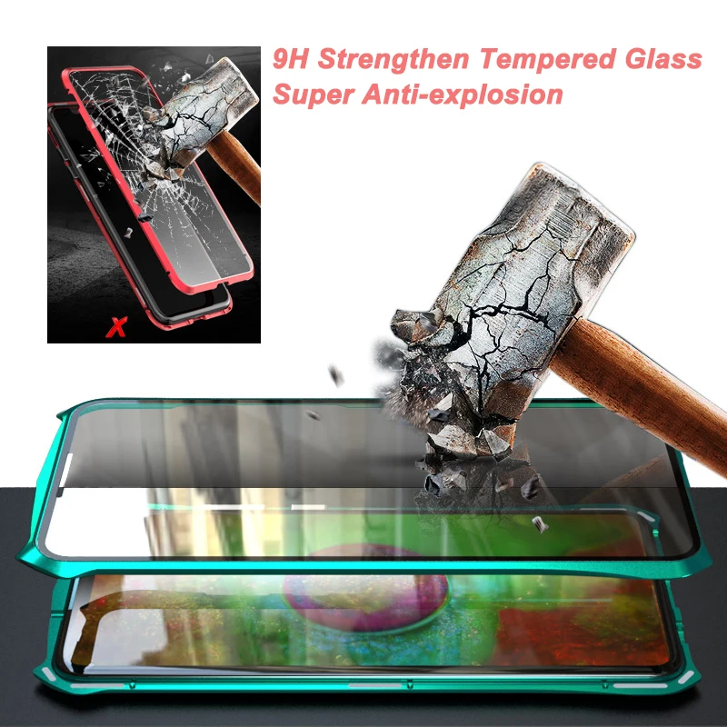 360 Full Protection Magnetic Case For Huawei Mate 30 Pro Glass Case for Mate 30 Metal Bumper Tempered Glass Cover for Nova 5