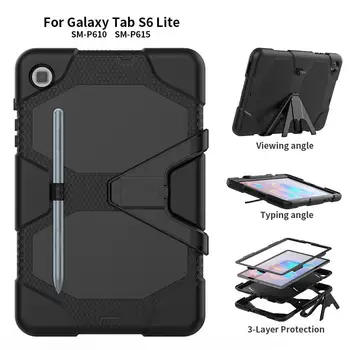 

Heavy Armour Shockproof Case for Samsung Galaxy Tab S6 Lite 10.4 SM-P610 SM-P610 10.4 inch Tablet Funda stand Cover + Pen
