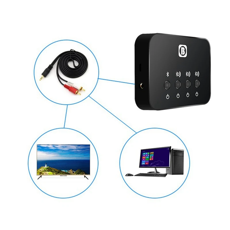 AAAE Top-2in1 Bluetooth беспроводной аудио передатчик приемник 3,5 мм Музыкальный адаптер ТВ HIFI