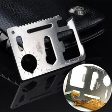 11 в 1 многоцелевой швейцарский нож для кемпинга, выживания, охоты, Военный нож для кредитных карт, SOS карманный армейский EDC инструменты