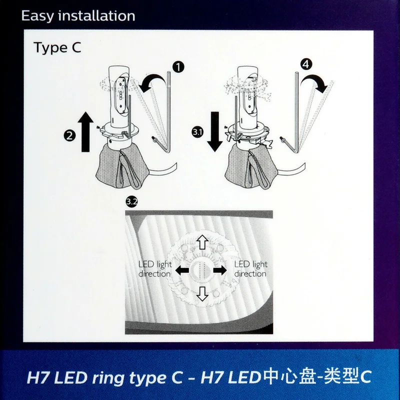 Соединительные кольца Philips типа C для держателя светодиодной фары H7