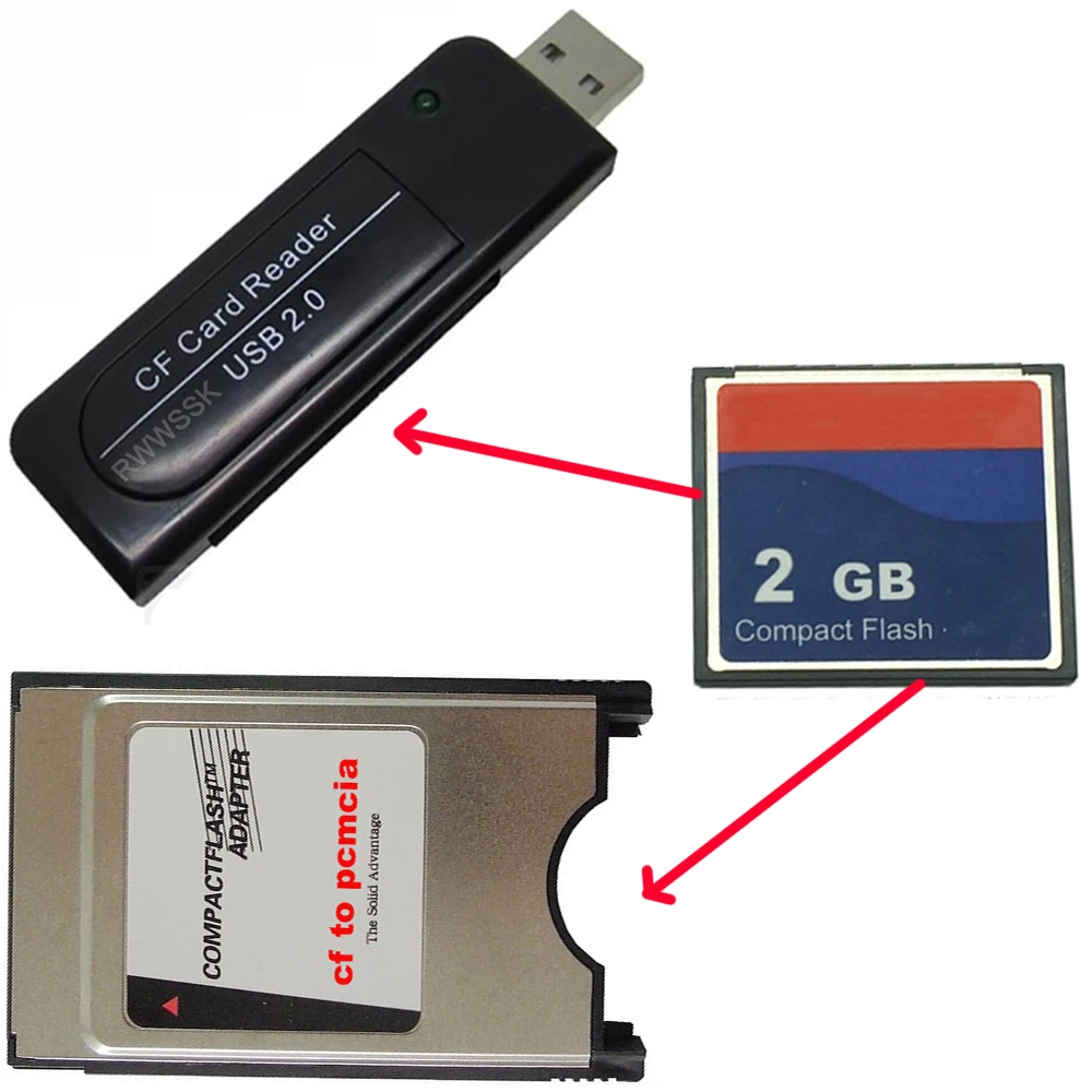 3 in 1 industrial Compact Flash + USB2.0 card reader+pcmcia adapter+ CF Card 64MB 128MB 256MB 1GB 2GB 16 gb memory card Memory Cards