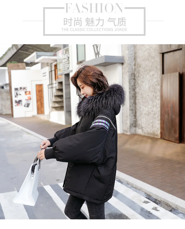 Winter Simple Fashion Warm Elegant down Jacket Hooded Comfortable Elegant