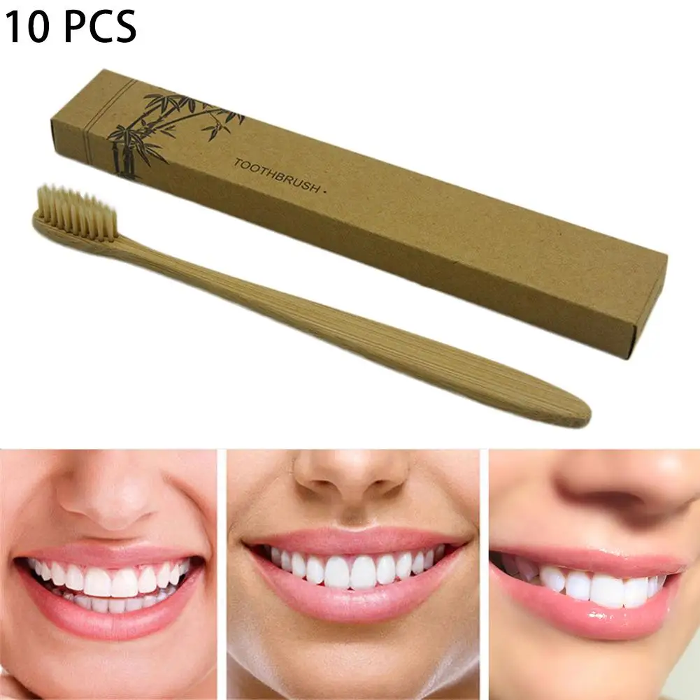 1/10PCS/set Environmentally Wood Rainbow Toothbrush Bamboo ToothBrush Bamboo Fibre Wooden Handle Tooth brush Whitening Rainbow