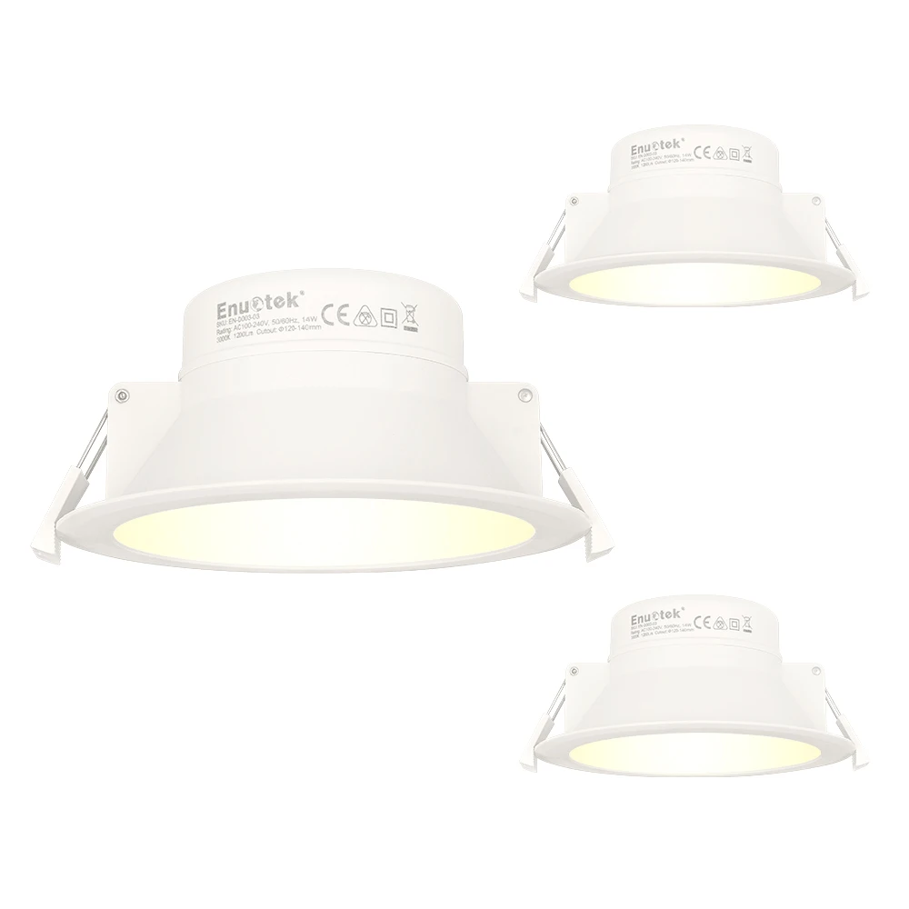 3 Lamps Warm White 14 Вт светодиодный холодный белый 5000K встраиваемые светильники для кухни, ванной комнаты, Встраиваемый светодиодный потолочный светильник с отверстием 120 мм AC100~ 240 В IP44 - Испускаемый цвет: 3 Lamps Warm White