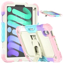 

Heavy Duty Rugged Silicone Casing With Hand Strap Stand Tablet Cover For Ipad Mini 6 Pro 11 12.9 2021 Case