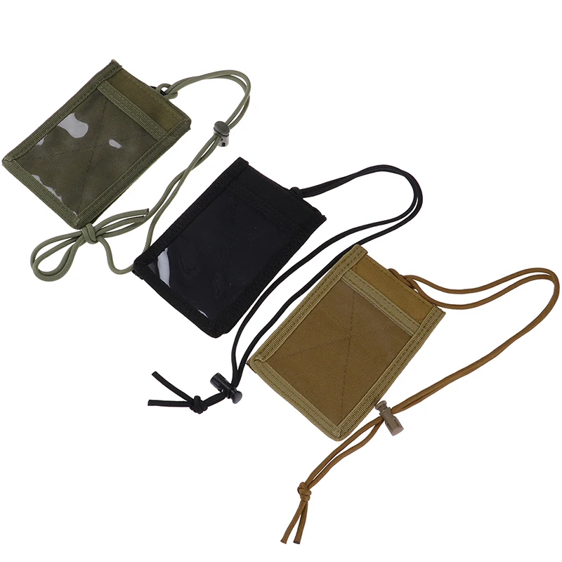 ID Card Holder Army Tactical Case Patch Neck Lanyard 1pc