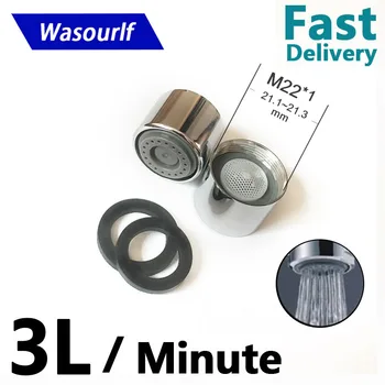 WASOURLF 2PCS M22 * 1 ด้ายหญิงด้านใน 2L 3L 4L 6 8L Water Saving Aertorก๊อกน้ําแตะทองเหลืองShell SpoutพลาสติกCore Bubbler 2