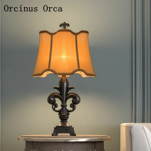 American retro resin carving desk lamp living room study bedroom bedside luxury classic LED | Лампы и освещение