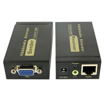 

Signal Adapter Receiver VGA Extender Transmitter Amplifier Accessories Converter Network Sender Audio With Cable RJ45 Repeater