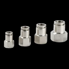 

PCF Pneumatic Connector 304 Stainless Steel 1/8” 1/4” 3/8” 1/2” BSP Internal Thread Pneumatic Quick Fittings
