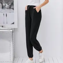 Модные женские спортивные брюки для отдыха, свободные брюки, однотонные длинные брюки, прямые брюки длиной до щиколотки