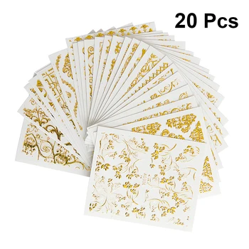

20pcs 3D Nail Sticker Nail Decoration Shining Pattern Nail Decals Manicure Decoration For Women Girls (Random 20 Styles)