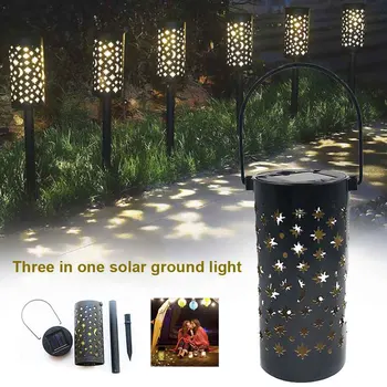 

3 In 1 High Brightness Outdoor Waterproof Iron Art Garden Decoration Landscape Lawn Light Stars Moon Solar Powered Pathway Yard
