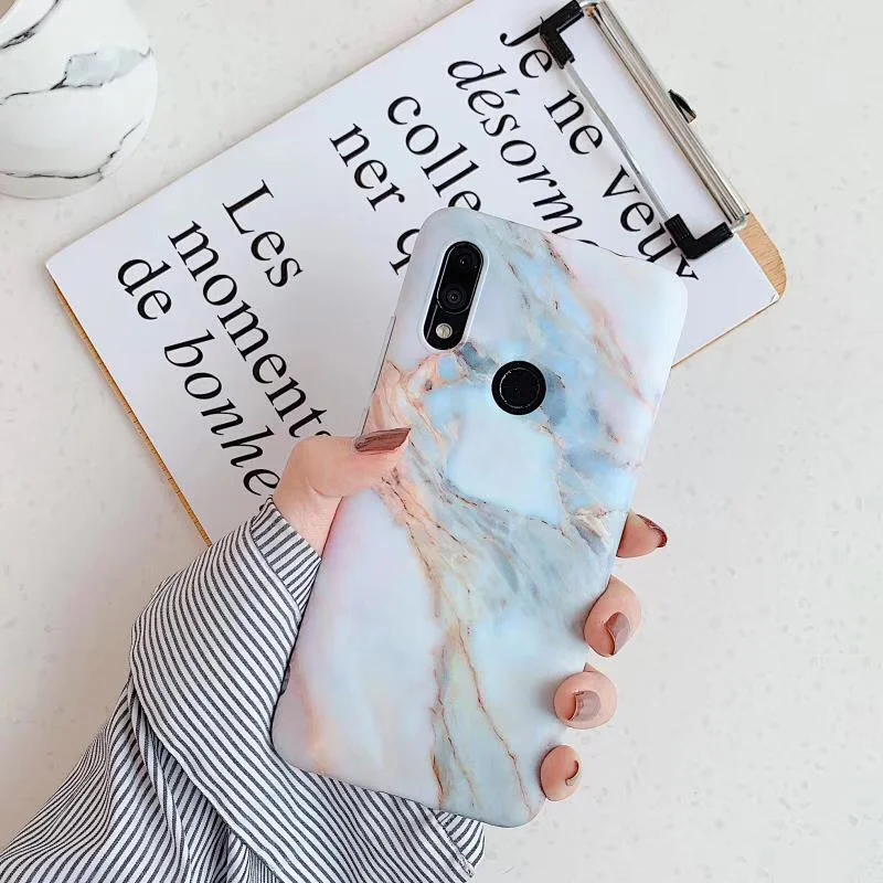 Чехлы для телефонов с мраморной текстурой для Redmi Note7 Note7Pro, классический каменный узор, матовый, мягкий, из ТПУ, чехол для Redmi 7, чехлы для задней панели