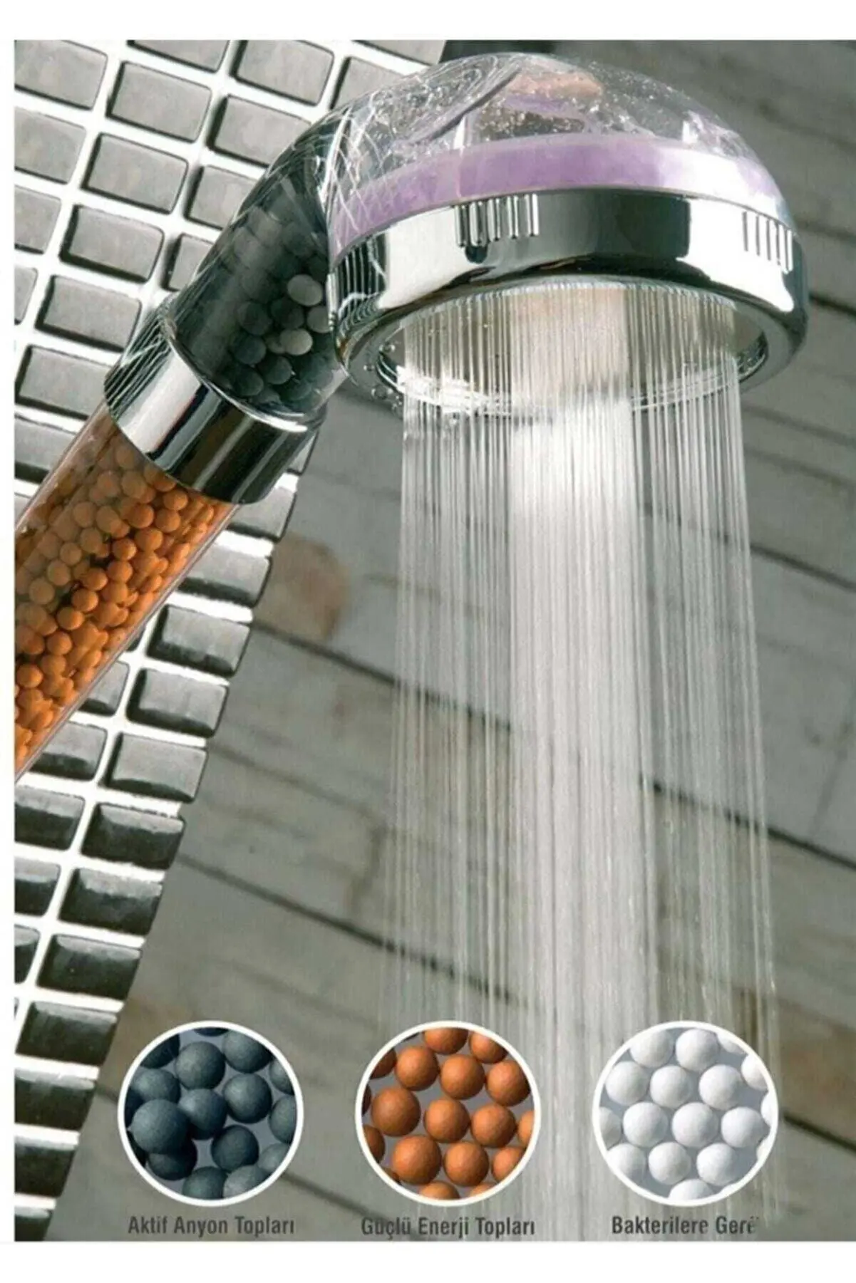 Natural stony beaded water saving lime preventive shower head decorative and convenient home bathroom products BA117637566 | Дом и сад