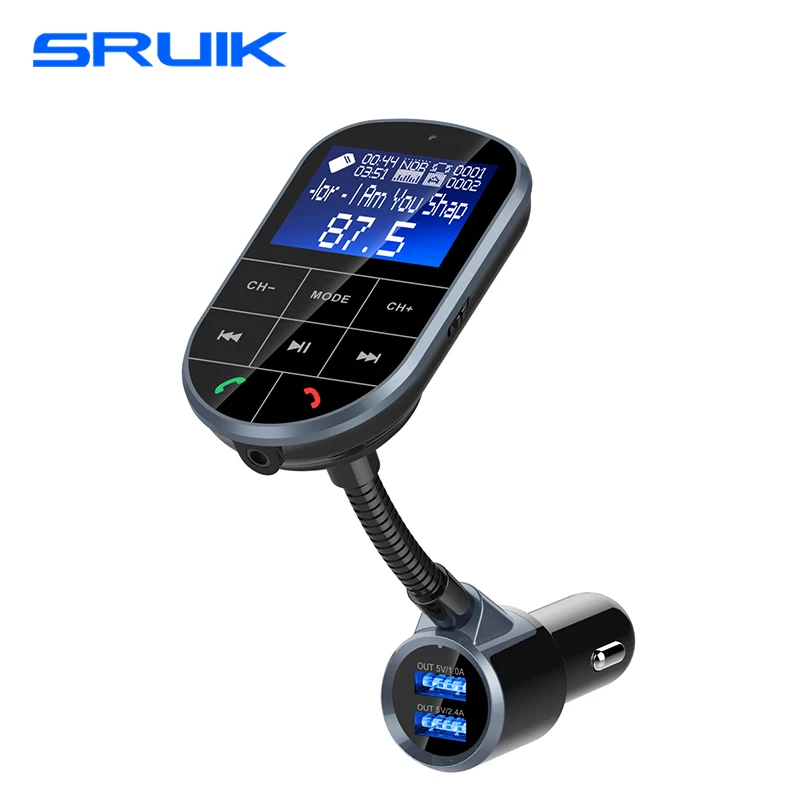 

FM Modulator Bluetooth 4.2 MP3 Music Player Car Kit FM Transmitter Bluetooth Radio Transmitter AUX Modulator Dual USB Charging
