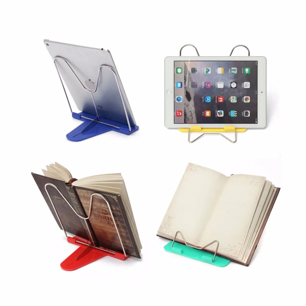 

Adjustable Foldable Portable Reading Book Stand Document Holder Desk Office Supply Stainless Steel Rack Plastic Base Reading Boo